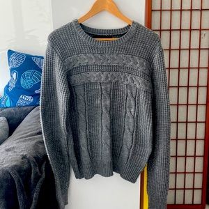 Mens American Stitch Long Sleeve Gray Sweater